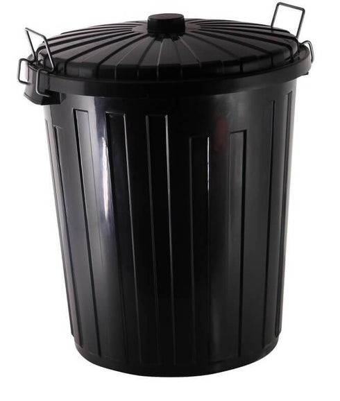 GATTO 73Lt Black Refuse Bin - Incl. Lid